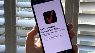 Verizon trial web page on a Samsung Galaxy S20+