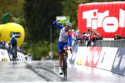 Thibaut Pinot celebrating at Tour of the Alps 2022