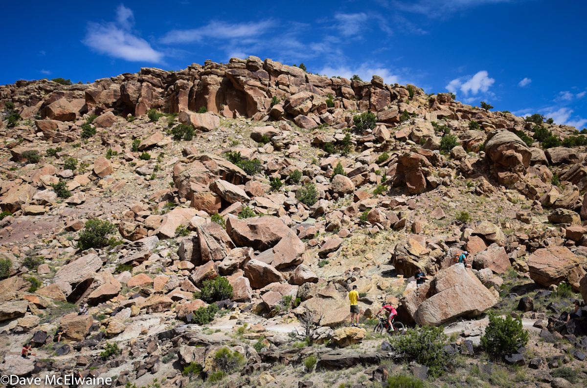 Ben Sonntag (Cliff Bar) descending in second place about 400 meters behind Grant