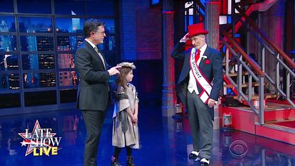 Jon Stewart, Stephen Colbert, street urchin debate whether to vote