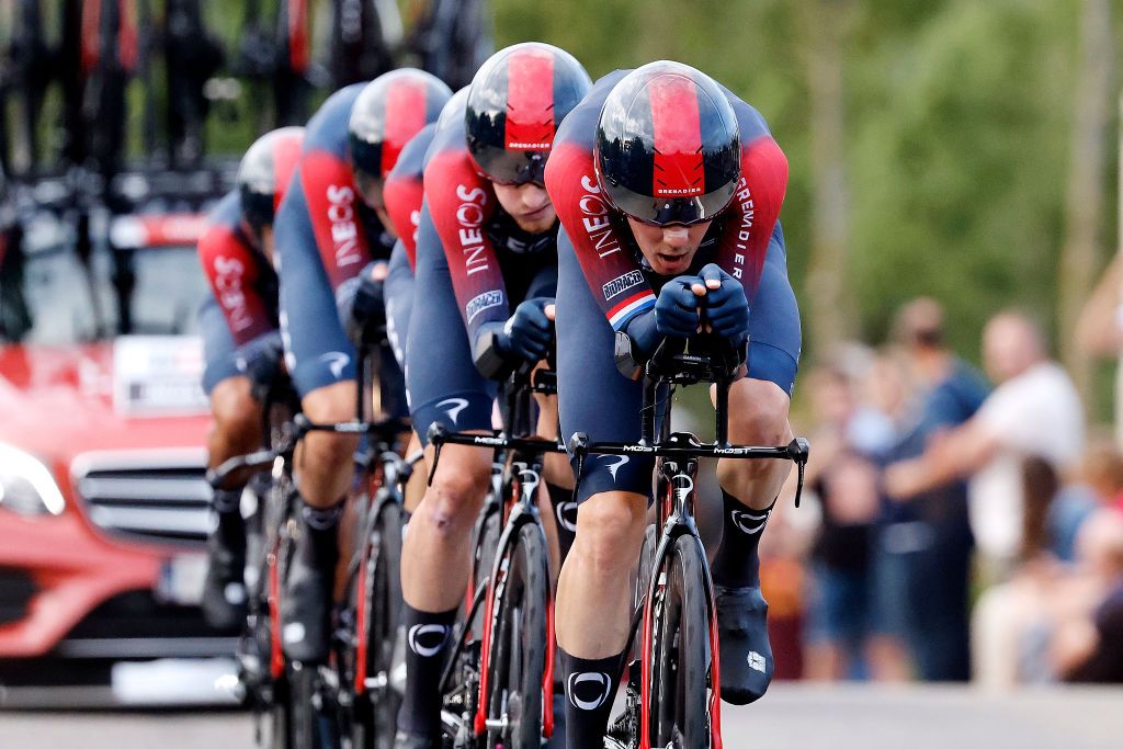 UTRECHT NETHERLANDS AUGUST 19 Dylan Van Baarle of Netherlands and Team INEOS Grenadiers sprints during the 77th Tour of Spain 2022 Stage 1 a 233km team time trial in Utrecht LaVuelta22 WorldTour on August 19 2022 in Utrecht Netherlands Photo by Bas CzerwinskiGetty Images