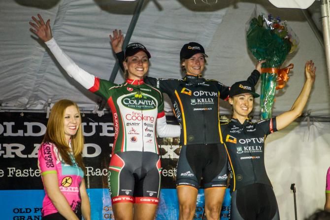 Lauren Hall (Optum) first, Erica Allar (Colavita) second and Leah Kirchmann (Optum) in third.