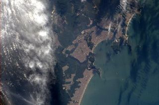 Beach in Santos, Brazil from ISS