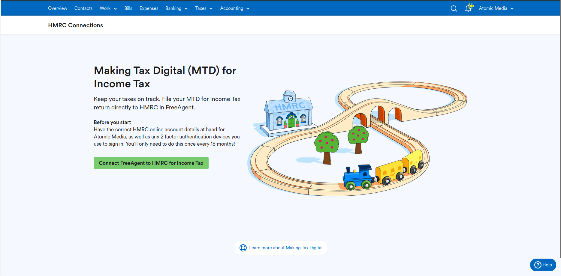 Screenshot of FreeAgent's MTD software