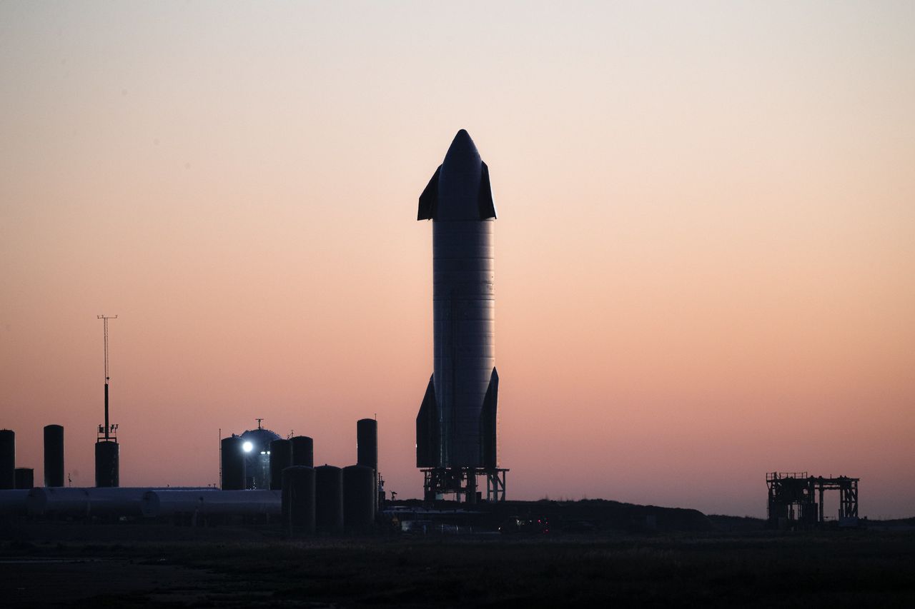 SpaceX's Starship SN8 launches on its first high-altitude flight from the company's Boca Chica site in South Texas on Dec. 8, 2020.