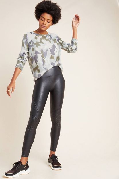 Spanx Quilted Faux Leather Leggings 