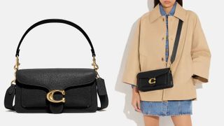 Coach Tabby shoulder bag in black and brass