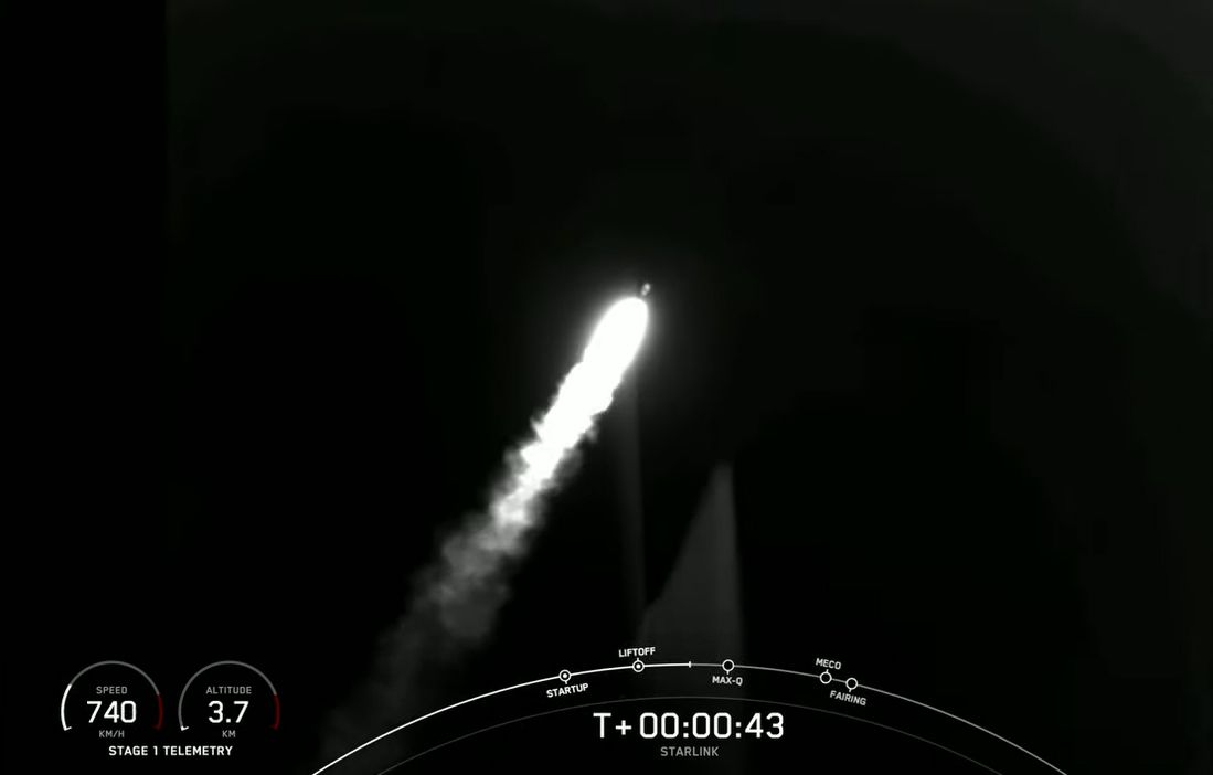 A SpaceX Falcon 9 rocket launches on its 11th mission, a record for a single booster, carrying 52 Starlink internet satellites into orbit from Vandenberg Space Force Base in California on Dec. 18, 2021.