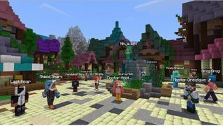 A mass of players have assembled for Minecraft, one of the best Nintendo Switch Multiplayer Games in 2021