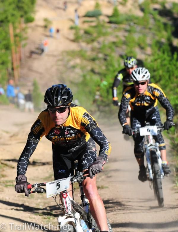 The Honey Stinger team descending the Powerline.