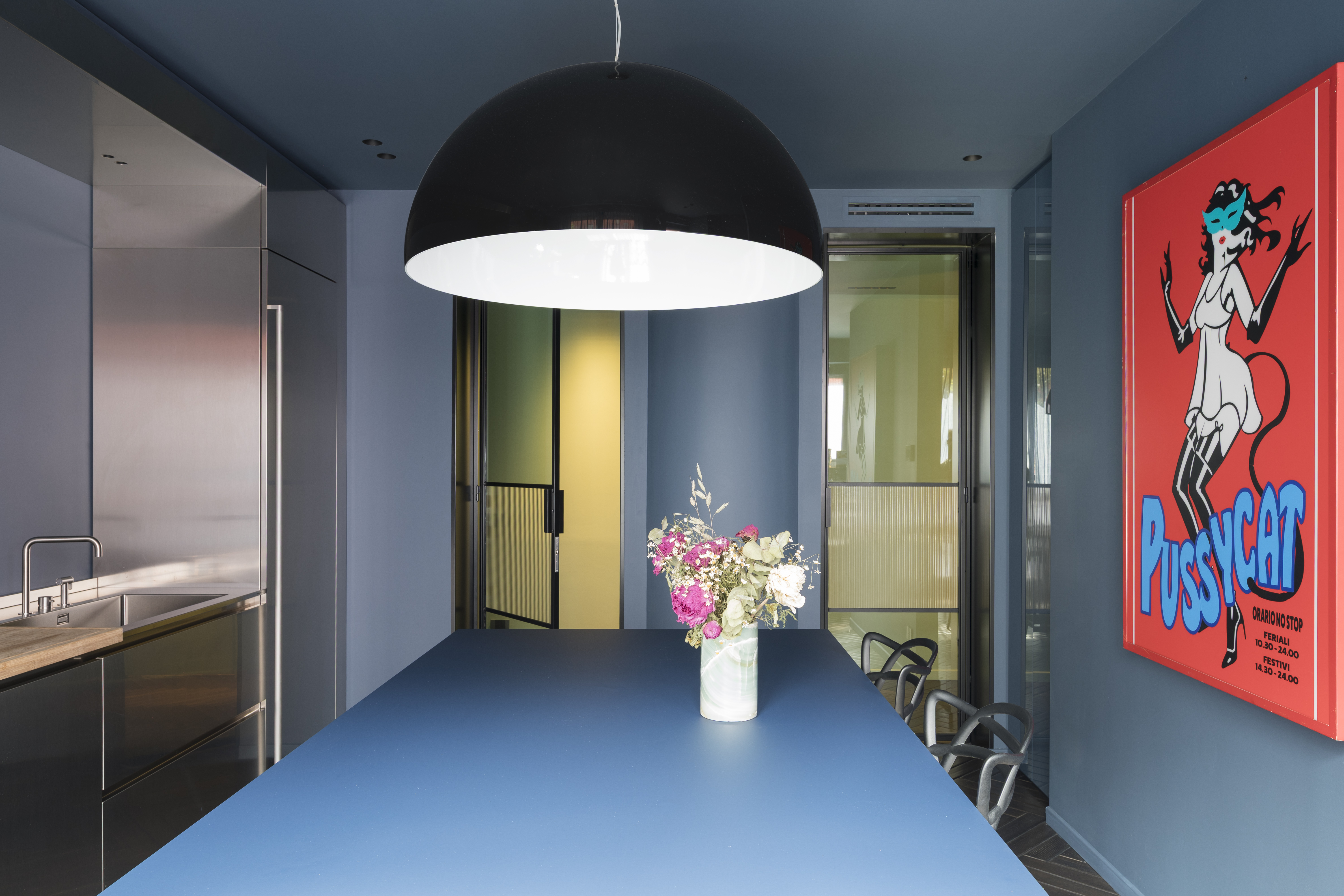 colourful interior of Milanese apartment