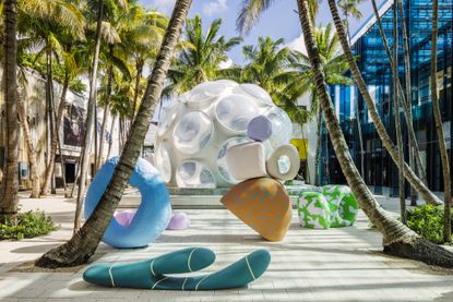 The Palm Court at the Miami Design District Editorial Photography