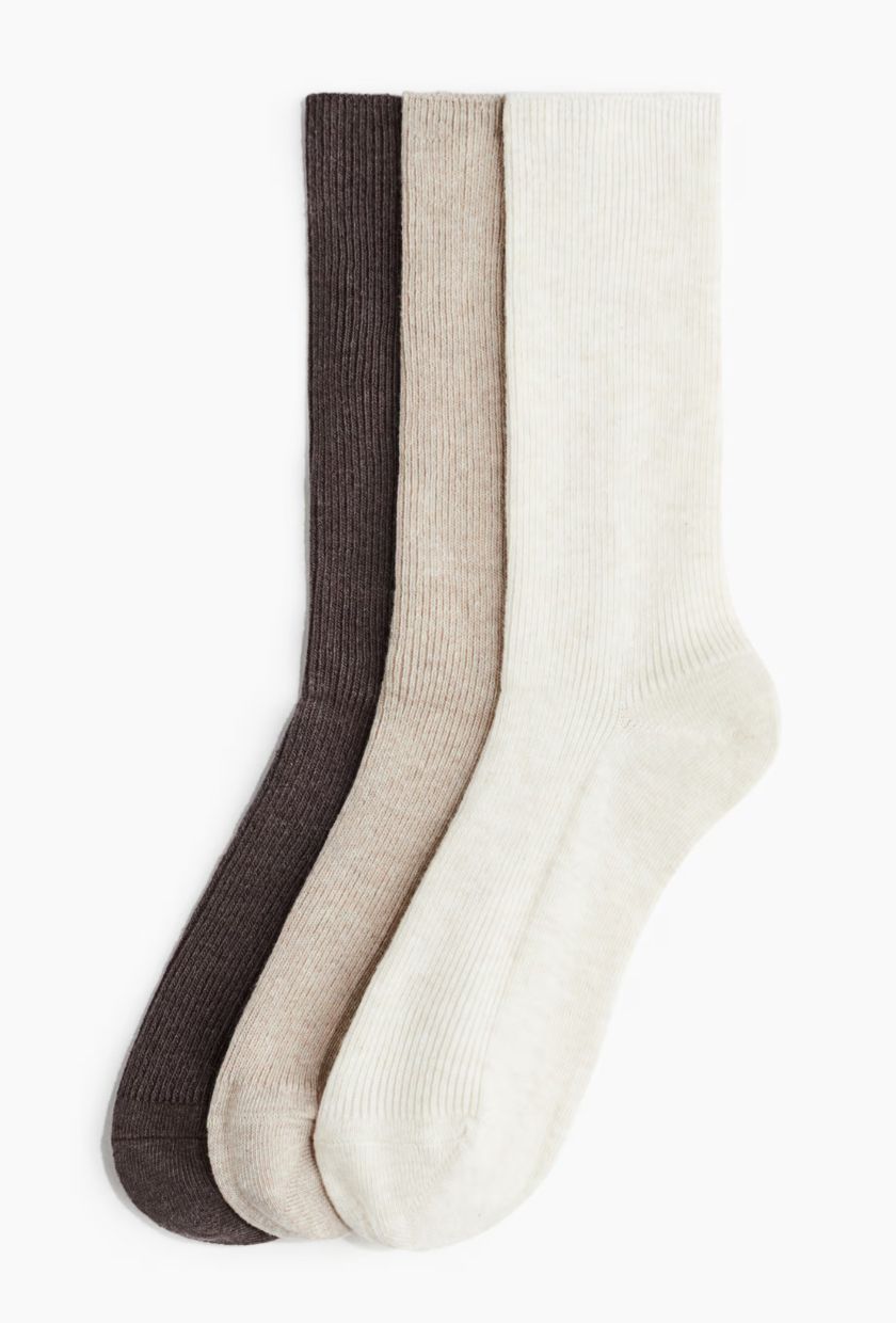 H&amp;M, 3-pack ribbed socks
