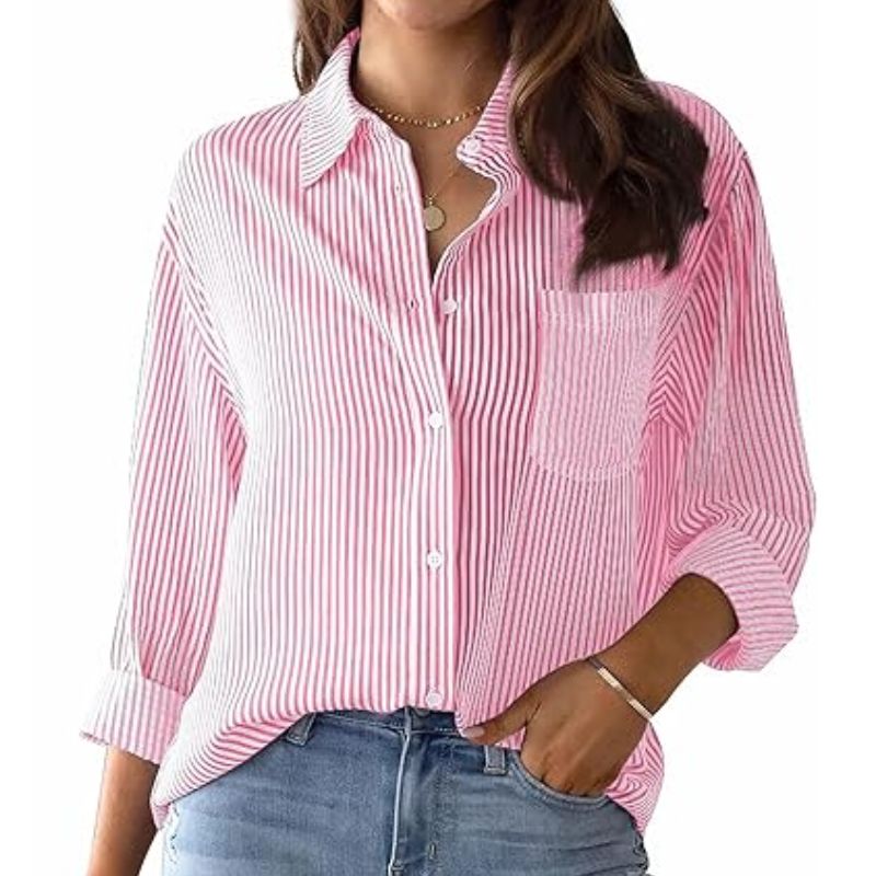 pink striped shirt