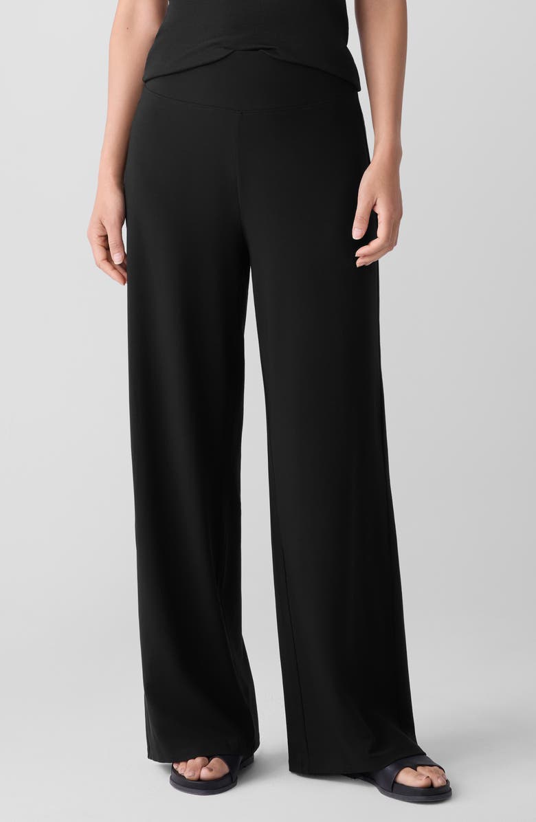 High Waist Jersey Wide Leg Pants