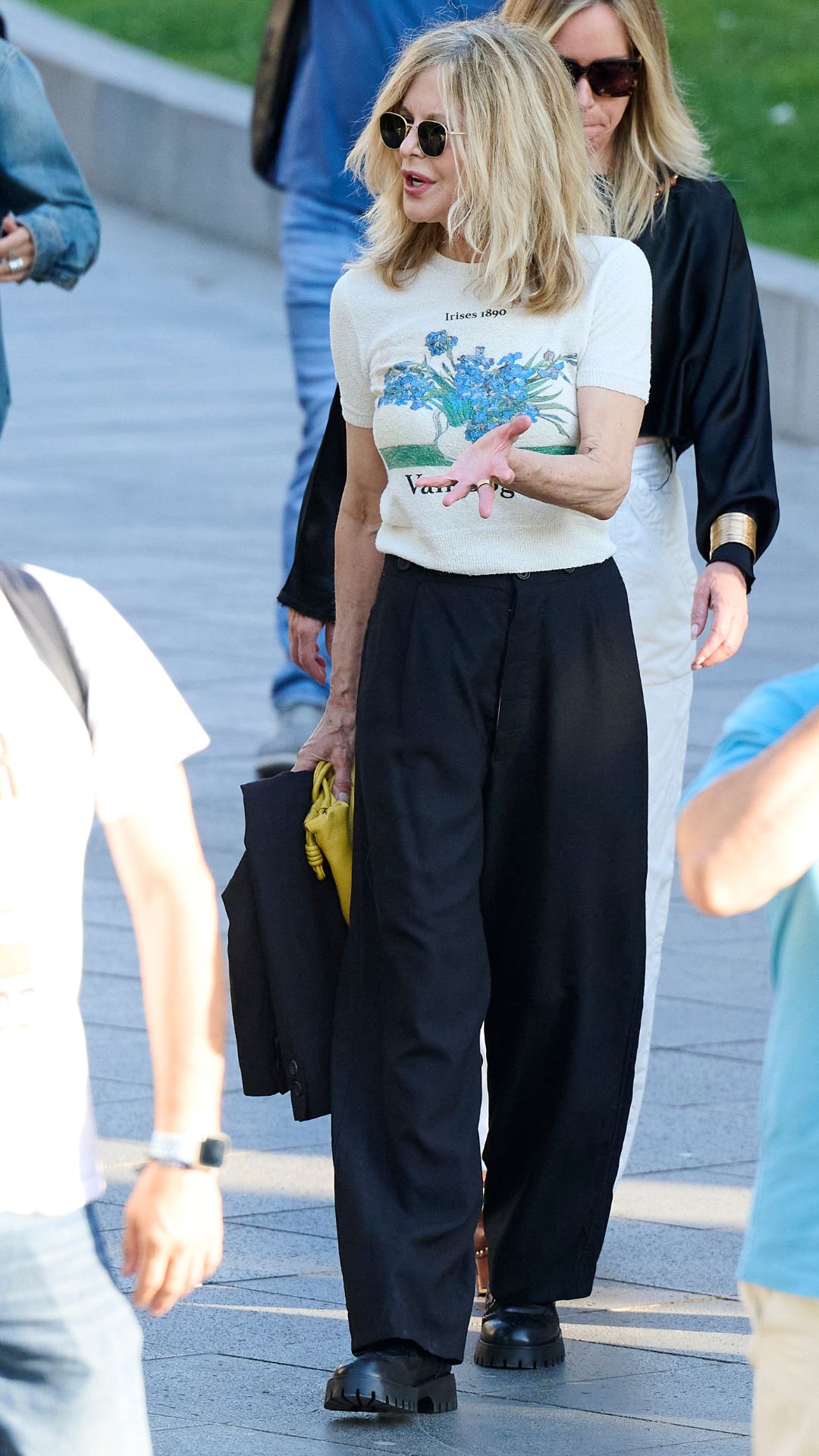American Actress Meg Ryan is seen coming out of the Prado Museum on May 28, 2025 in Madrid, Spain