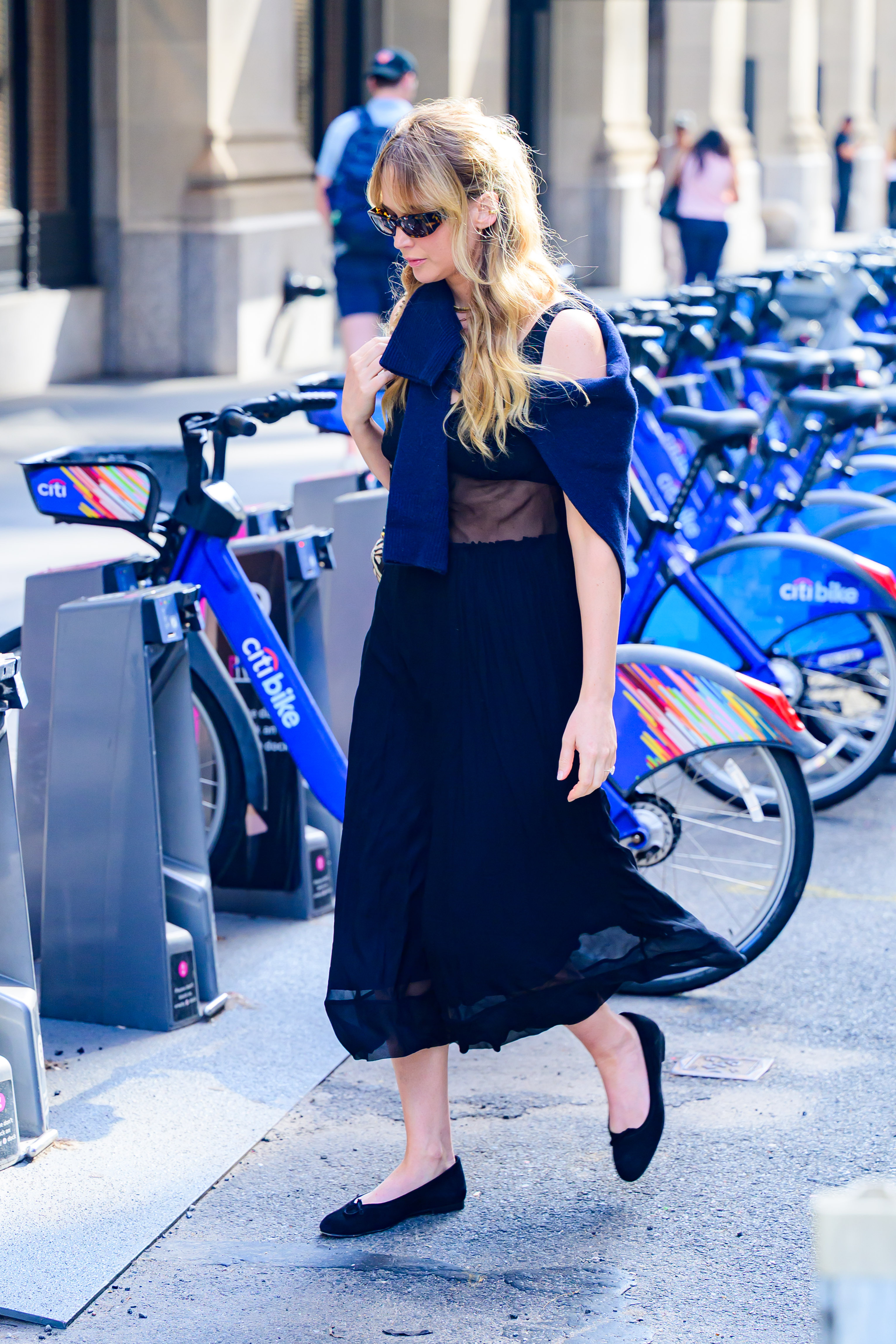 Jennifer Lawrence wore a sheer little black dress in NYC