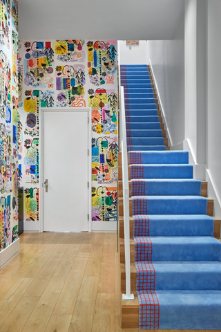 colorful foyer designed by Ghislaine Viñas