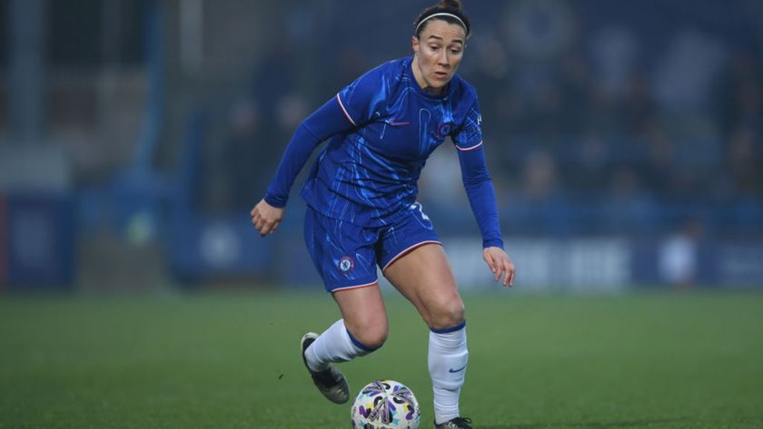 ucy Bronze of Chelsea in action during The Adobe Women&#039;s FA Cup Fourth Round match between Chelsea and Charlton Athletic at Kingsmeadow on January 12, 2025 in Kingston upon Thames, England.