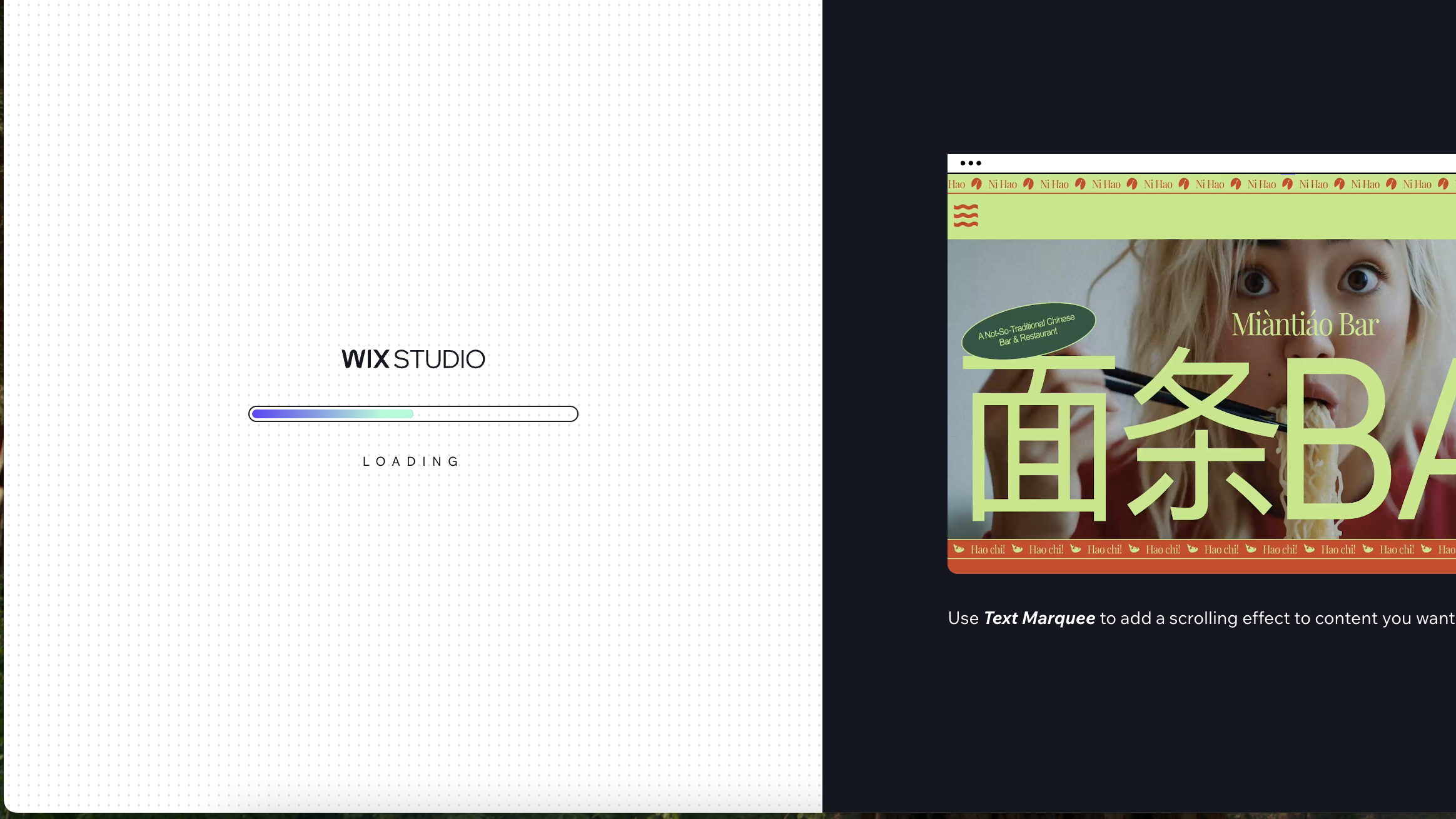Screengrab showing selection of Wix templates