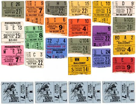 Theatre tickets stubs