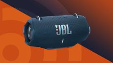 JBL Xtreme 4 party speaker with the techradar logo behind it