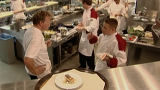 Gordon Ramsay and Jeff in Hell's Kitchen.