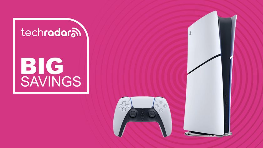 PS5 slim digital on a pink background with "Big Savings" text
