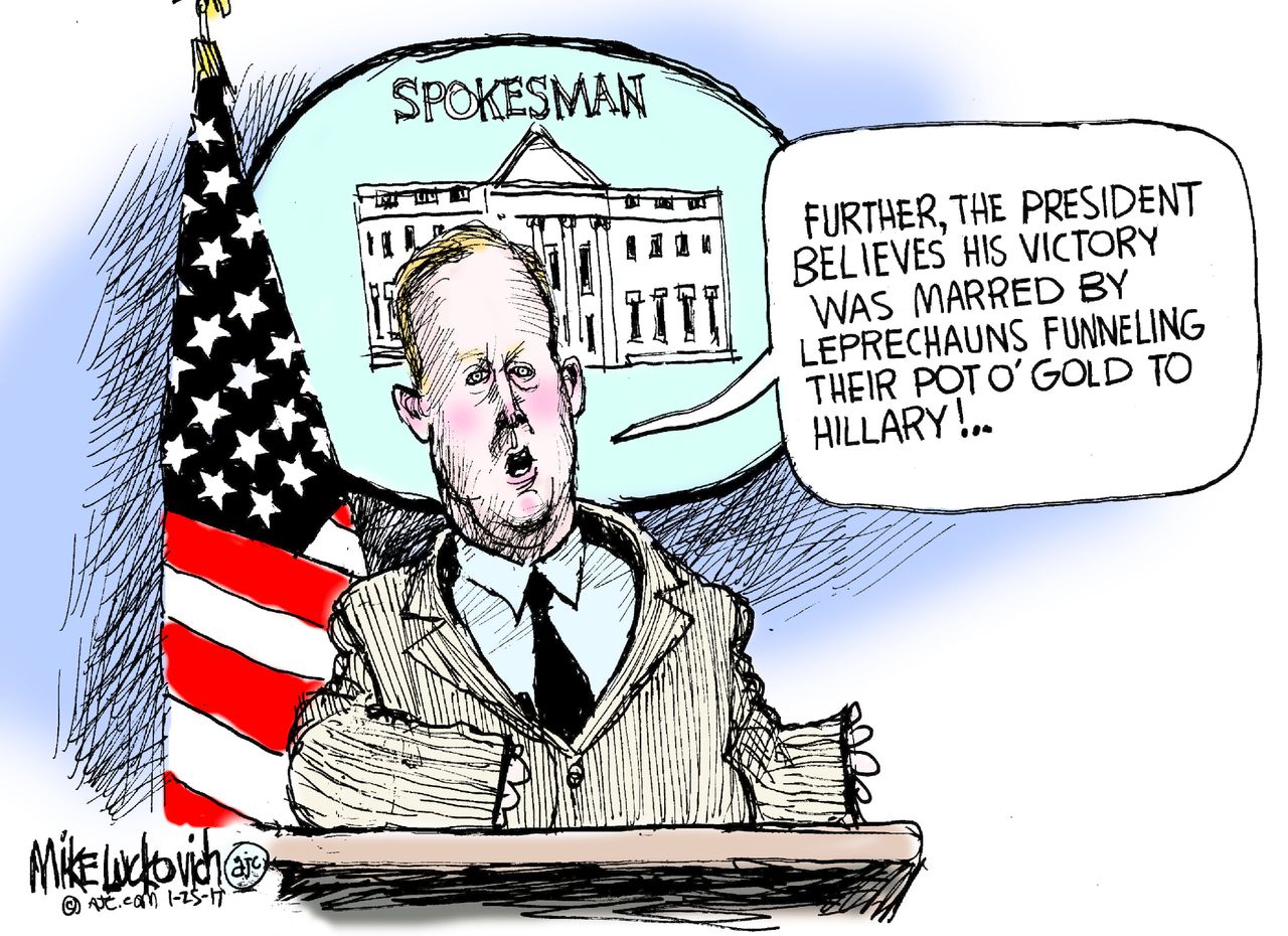 Political Cartoon U.S. Sean Spicer Trump