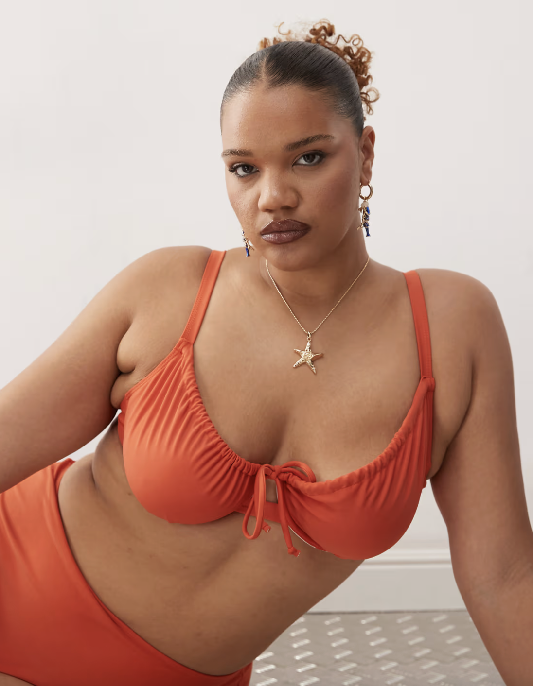 Collusion Curve Mix and Match Underwire Bikini Top in Burnt Orange