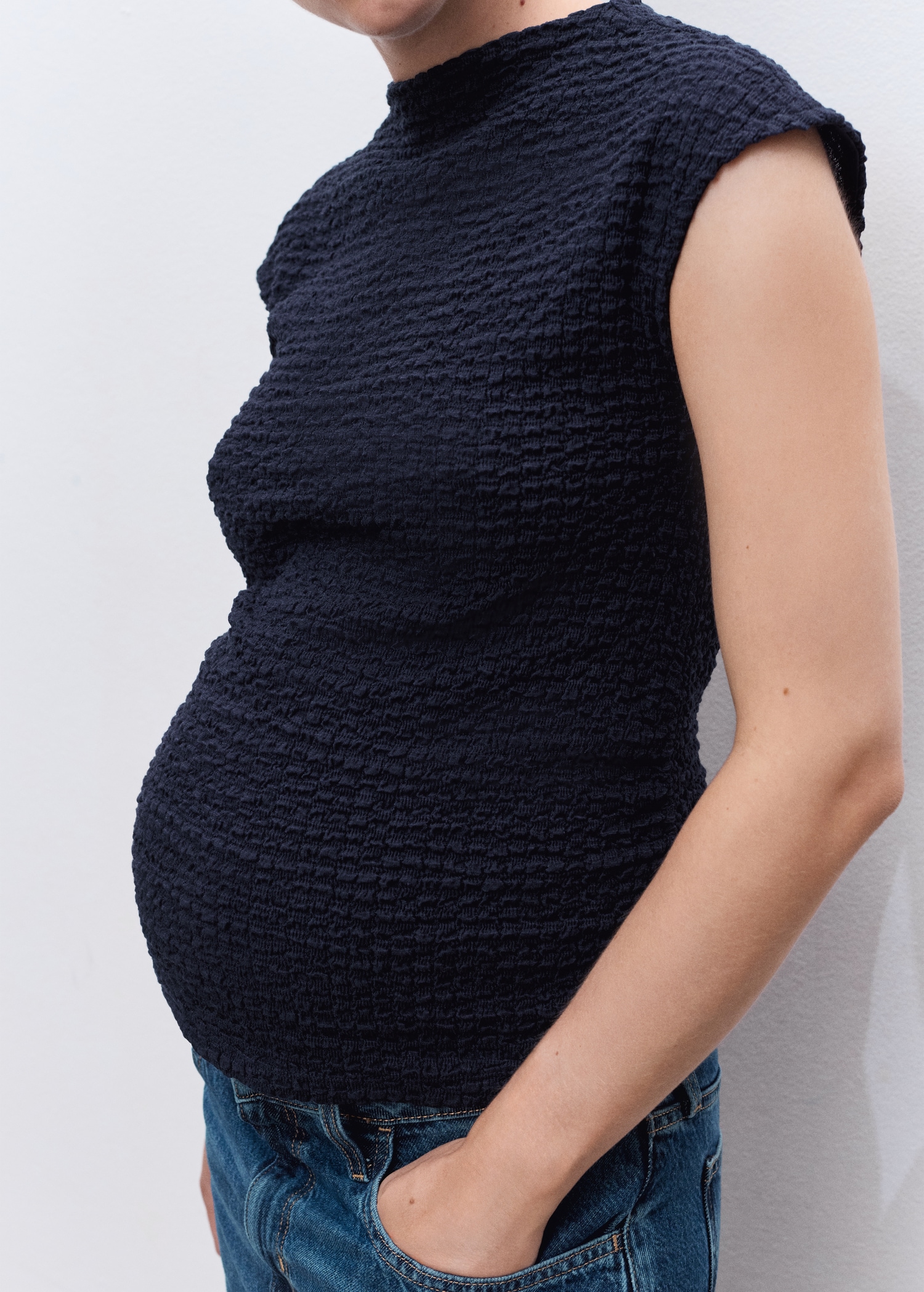 Cr&amp;ecirc;pe Cotton Maternity Top - Women | Mango Usa