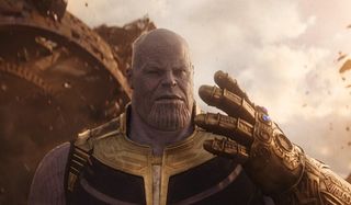 Thanos wearing the Infinity Gauntlet in Avengers: Infinity War