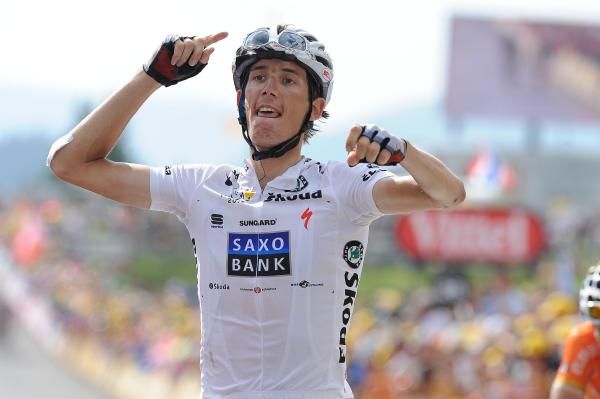 Andy Schleck (Saxo Bank) takes the stage at Morzine and plants the first seeds of doubt in Alberto Contador's mind