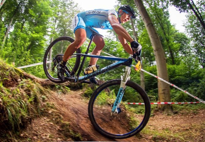 Sabine Spitz on her way to winning the German cross country national title