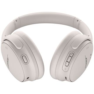 Bose QuietComfort 45 headphones in white render.