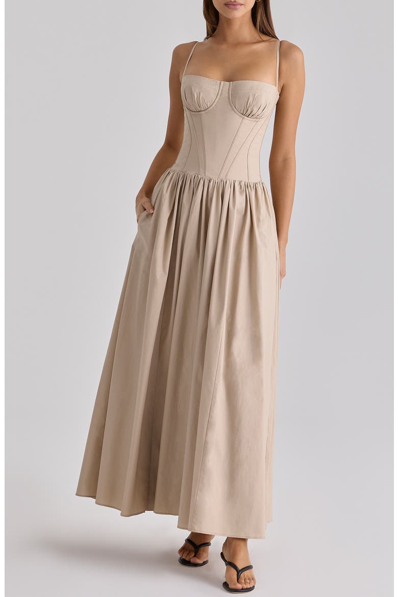 Rona Cotton Corset Maxi Dress