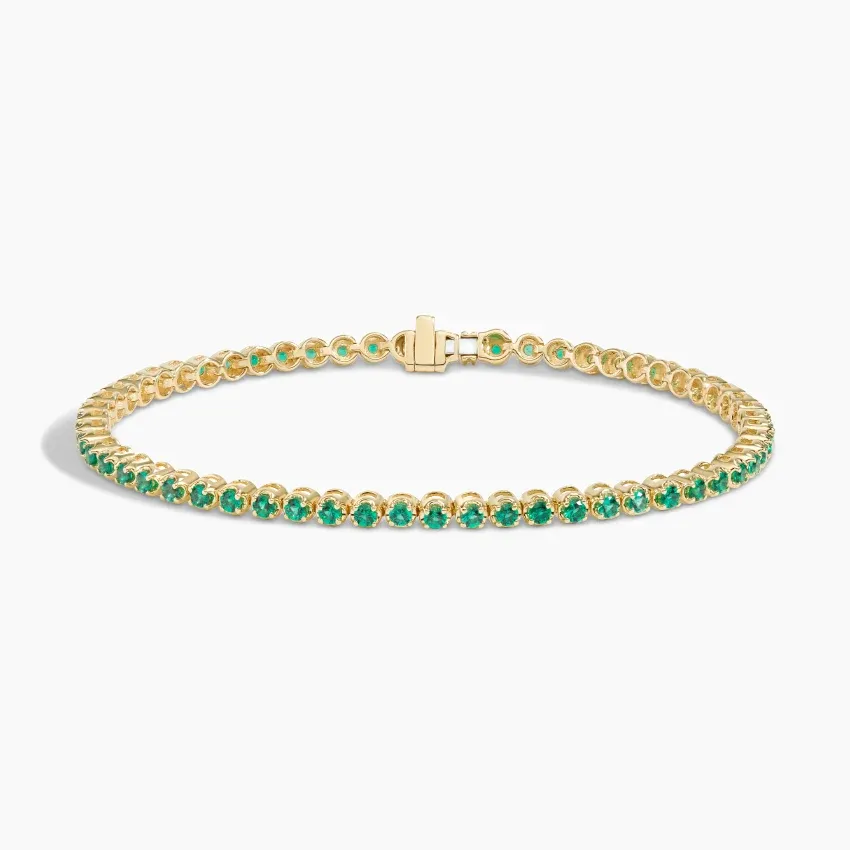 brilliant earth, Lab Grown Emerald Tennis Bracelet in 14K Yellow Gold