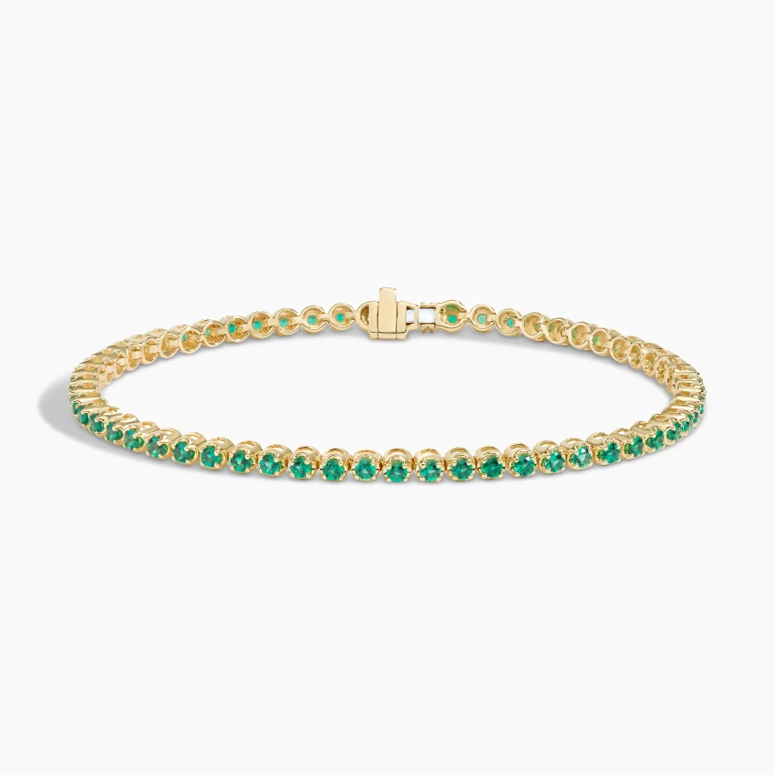 brilliant earth, Lab Grown Emerald Tennis Bracelet in 14K Yellow Gold