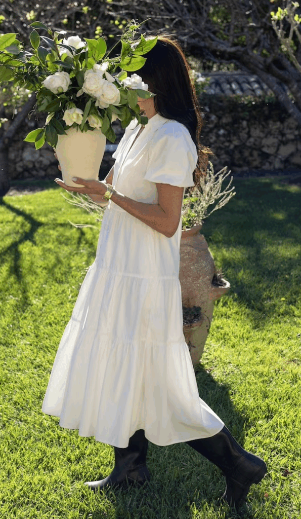 Meghan Markle white dress wellies