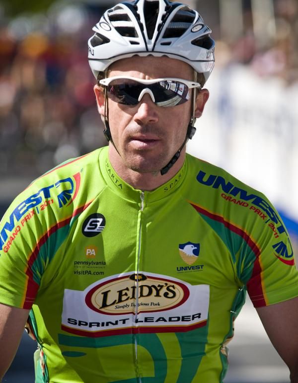 Wearing the Leidy's Sprint Leaders jersey from Saturaday's road race, Brett Tivers (Garneau Club Chaussures) would display another day of aggressive riding.