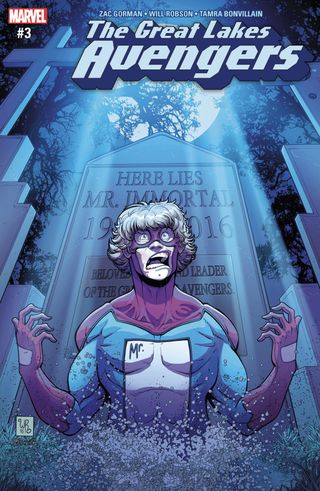 Great Lakes Avengers #3 cover art by Will Robson and Tamra Bonvillain