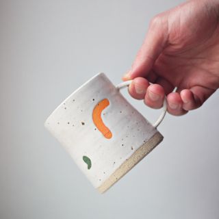 Handmade ceramic minimalist pottery hand painted mug from LiuYingCeramics on Etsy