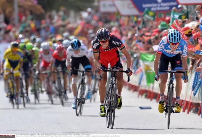 Philippe Gilbert and Dan Martin go head to head in the sprint