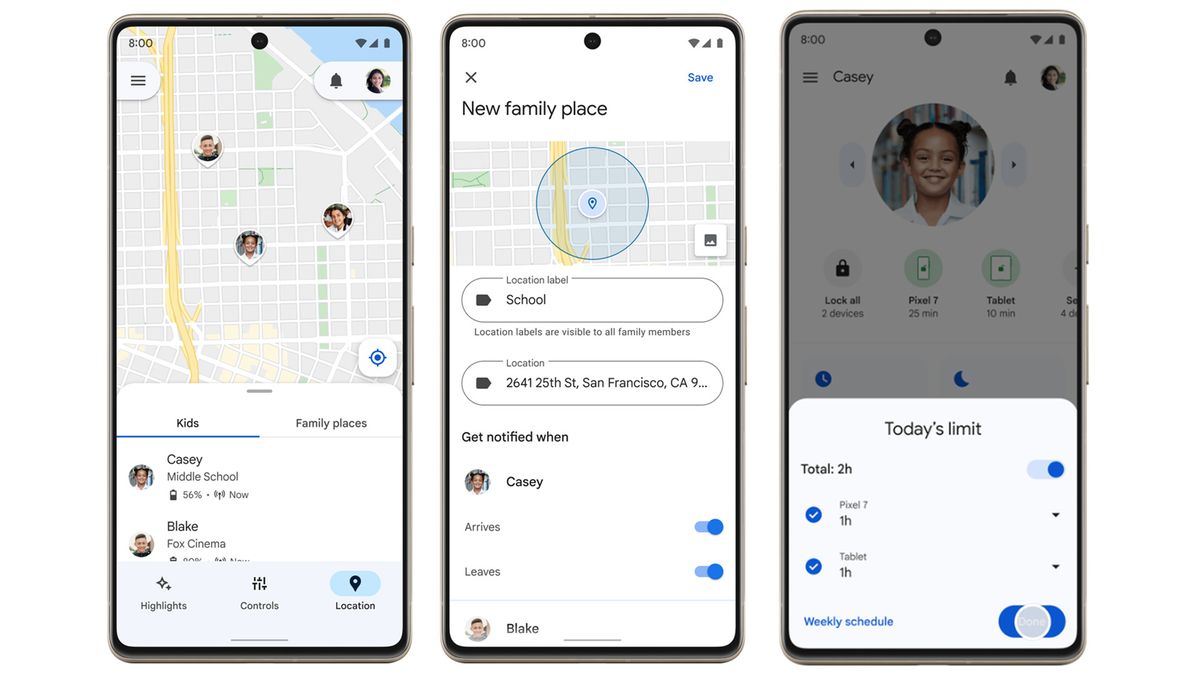 Google Family Link app on smartphone