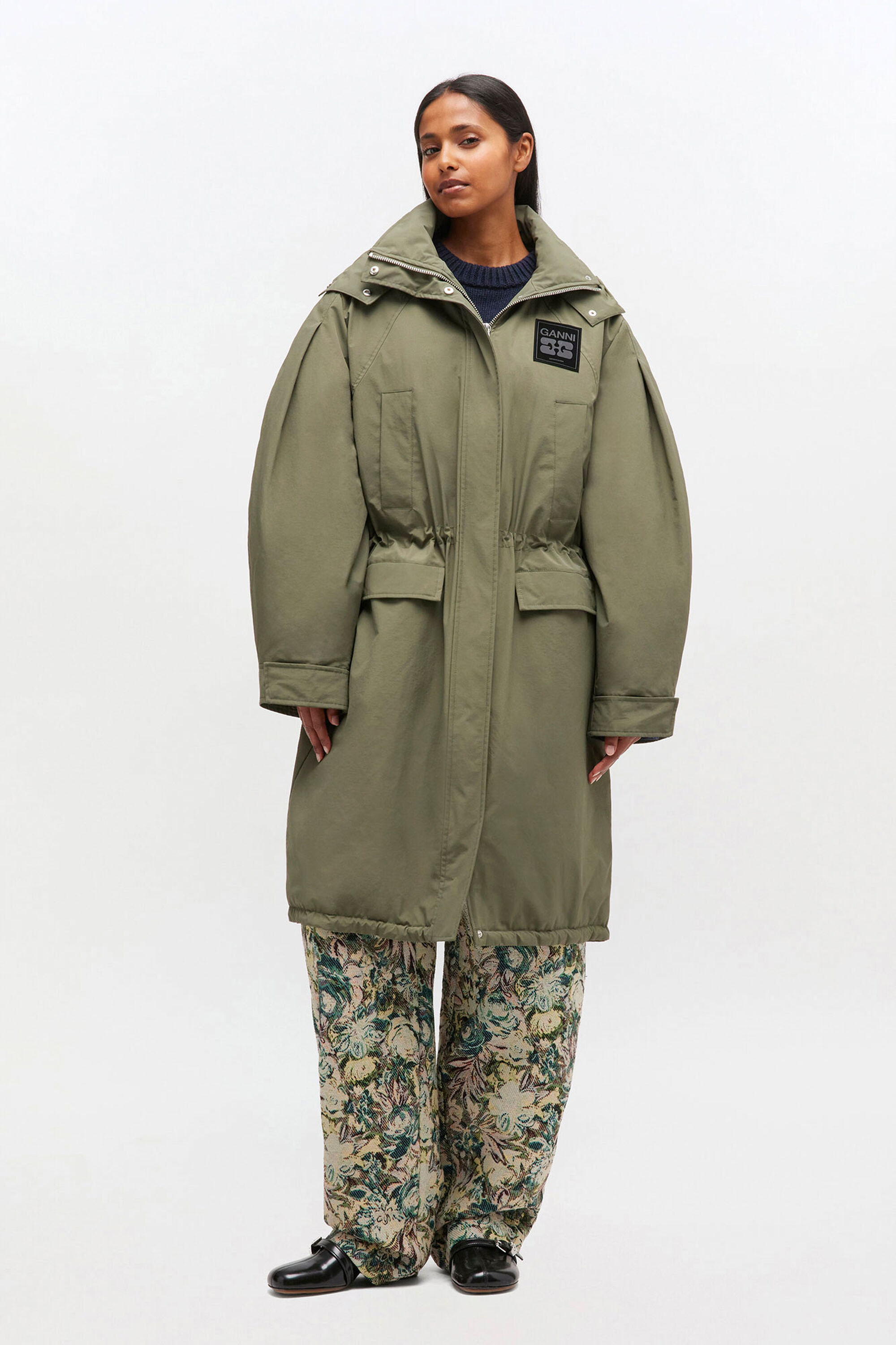 Green Tri-Layer Parka Coat