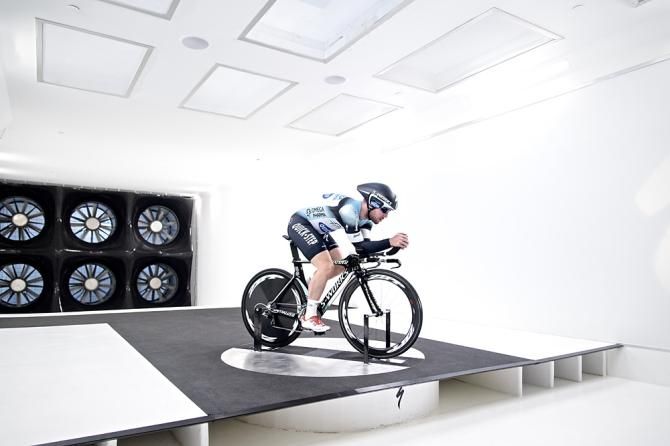Mark Cavendish testing in the wind tunnel