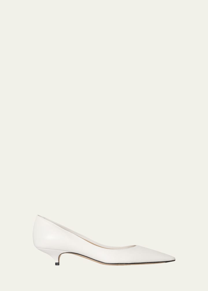 Liisa Leather Kitten-Heel Pumps