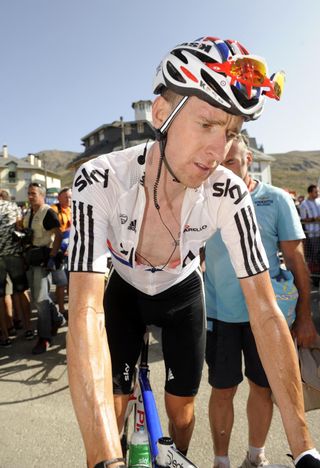 Bradley Wiggins at finish, Vuelta a Espana 2011, stage four
