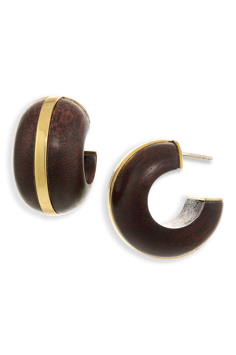 Halo Acacia Wood Hoop Earrings