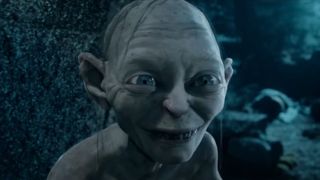 Gollum smiles in the night in The Lord of the Rings: The Two Towers.